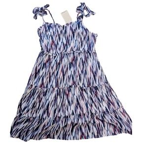 Kohl's Spoiled Sun Dress Tie Shoulder Lined Patriotic Red Blue Size Medium ‎ NWT